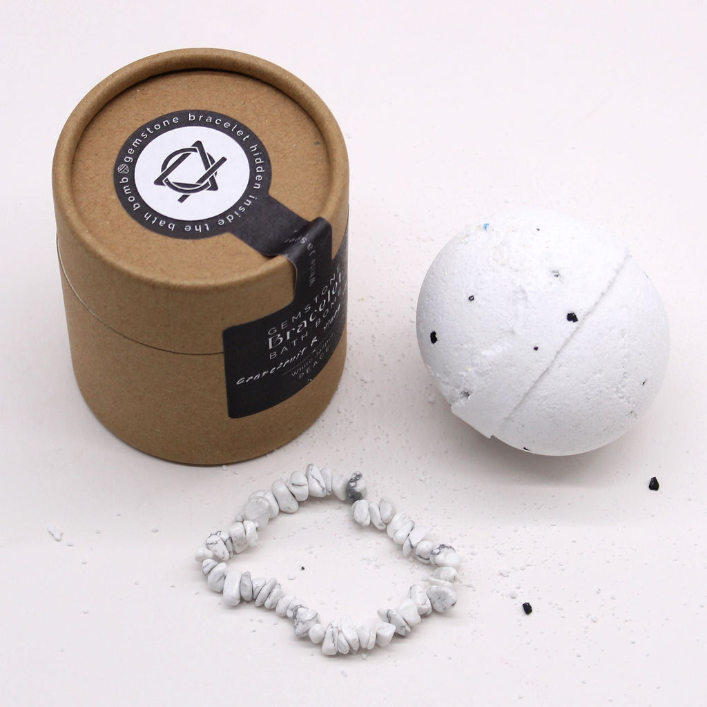 White Jasper Gem Bracelet Bath Bomb-2