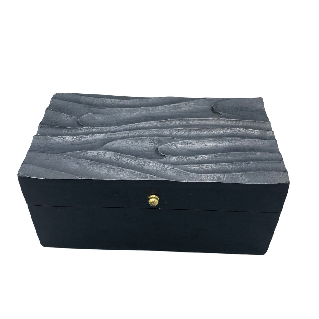Vintage Deco - Multi Purpose Box - 22X12X10cm - Black Swirls-0