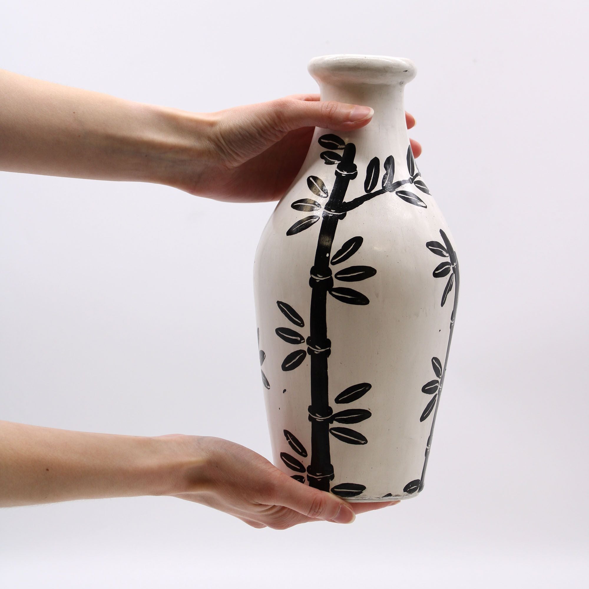 Bamboo Motif Shaped Vase - Natural-1