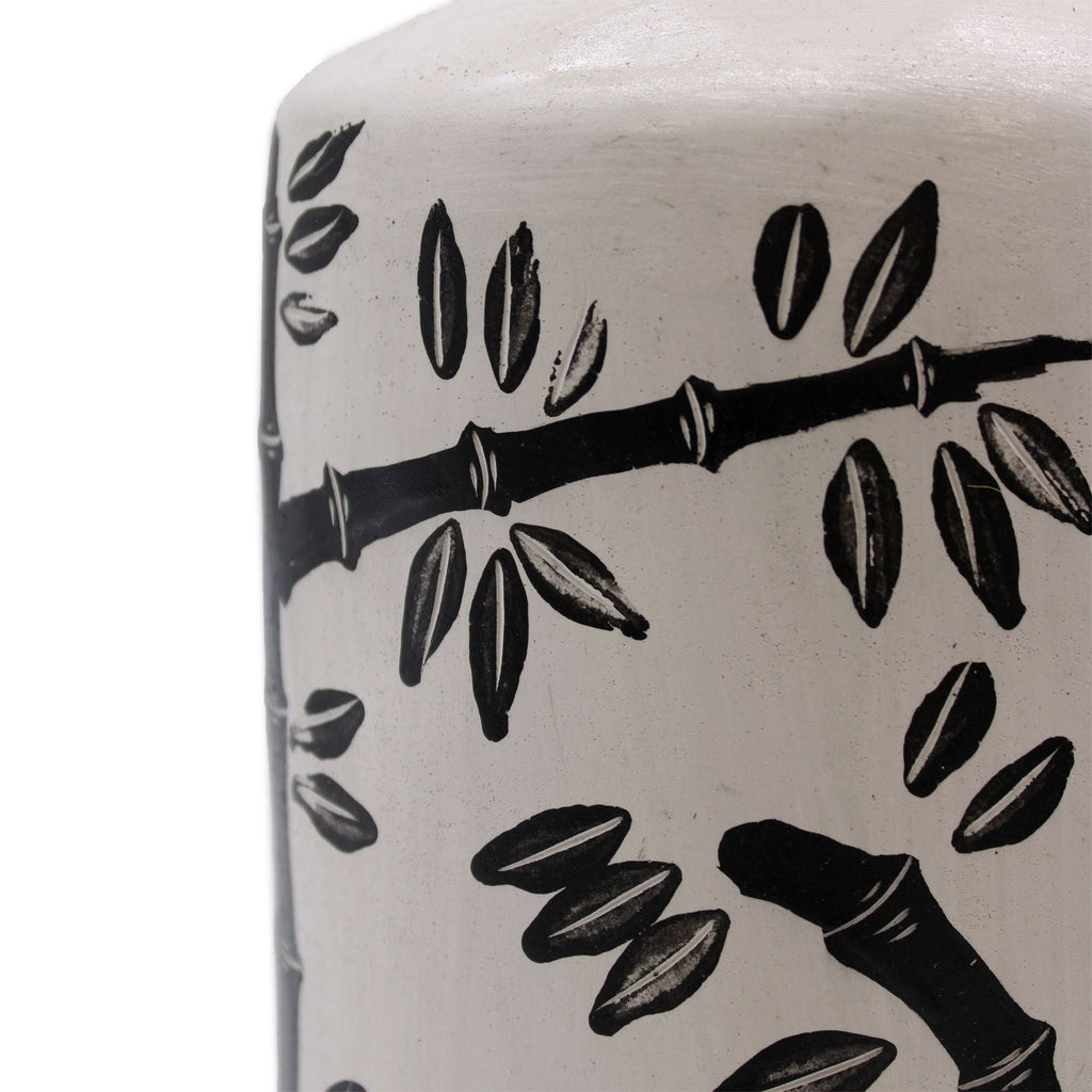 Bamboo Motif Straight Vase - Natural-4