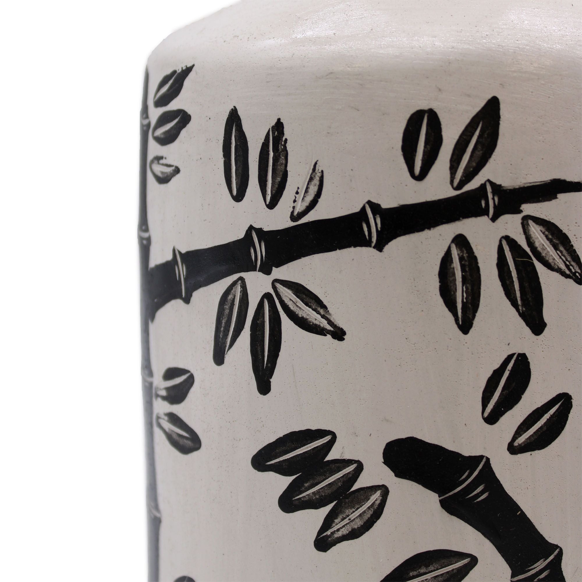 Bamboo Motif Straight Vase - Natural-4