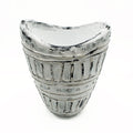 Wide Neck Shaped Vase - Cream 22cm-0