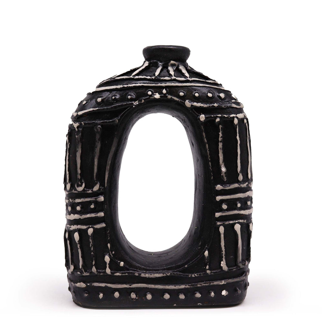 Oval Donut Shaped Vase - Chocolate 23cm-0