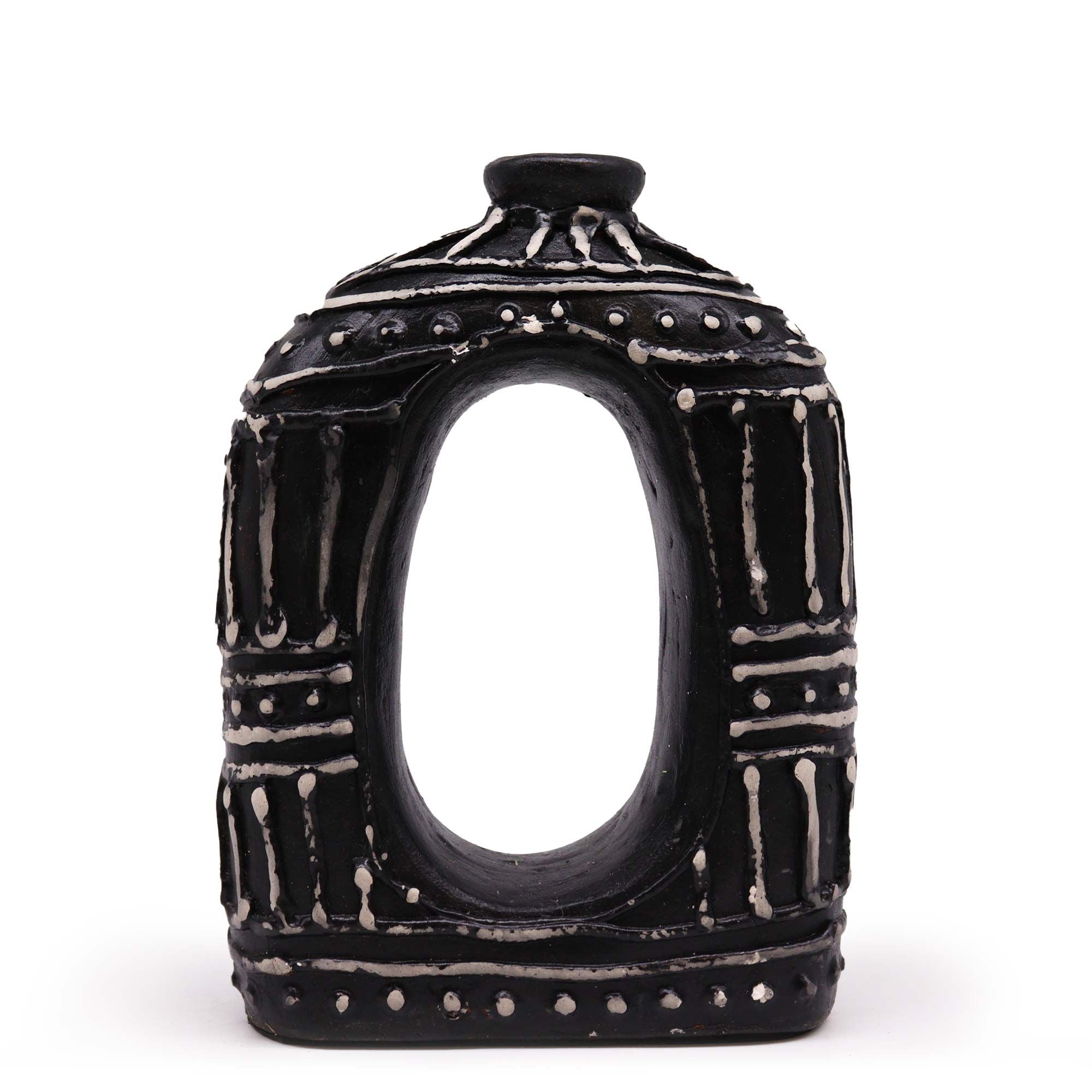 Oval Donut Shaped Vase - Chocolate 23cm-0