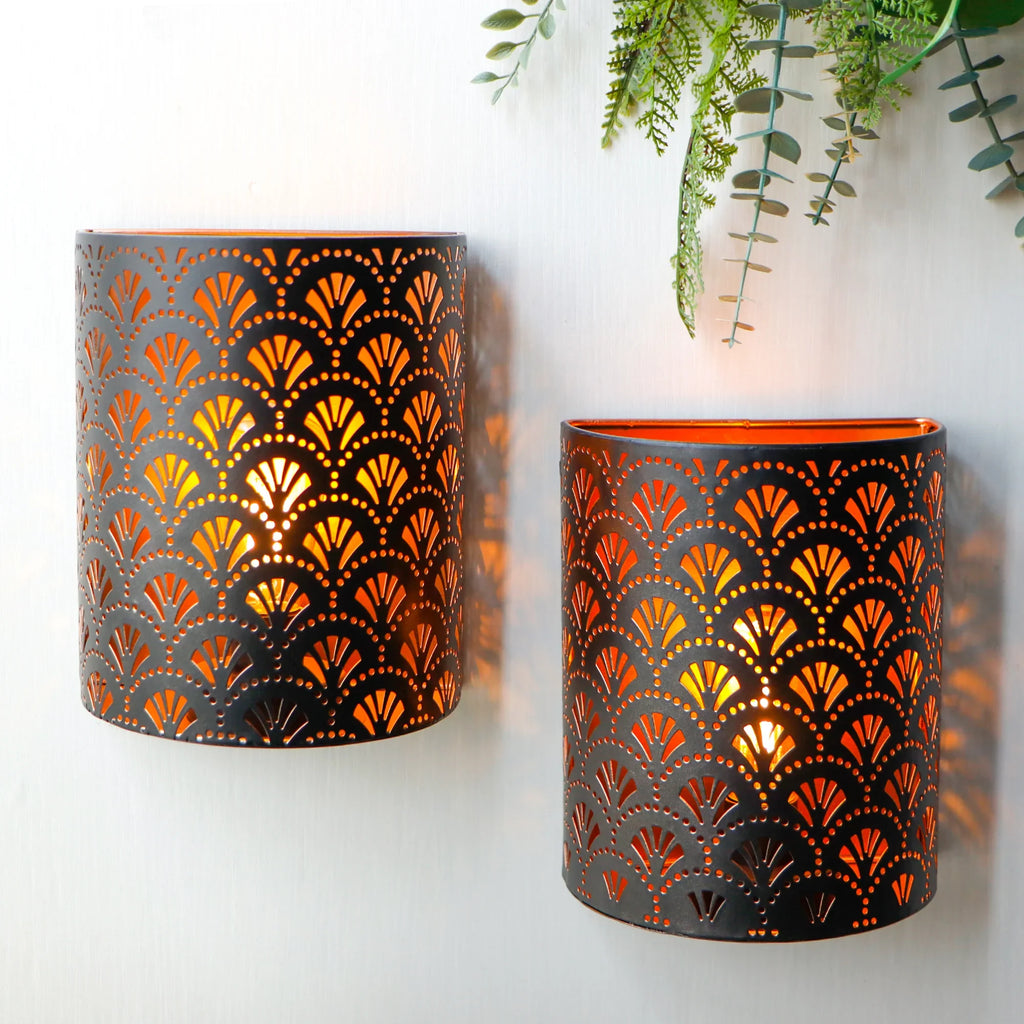 Set of 2-8''H Wall Sconce Lighting Lamps(Flabellum)-2