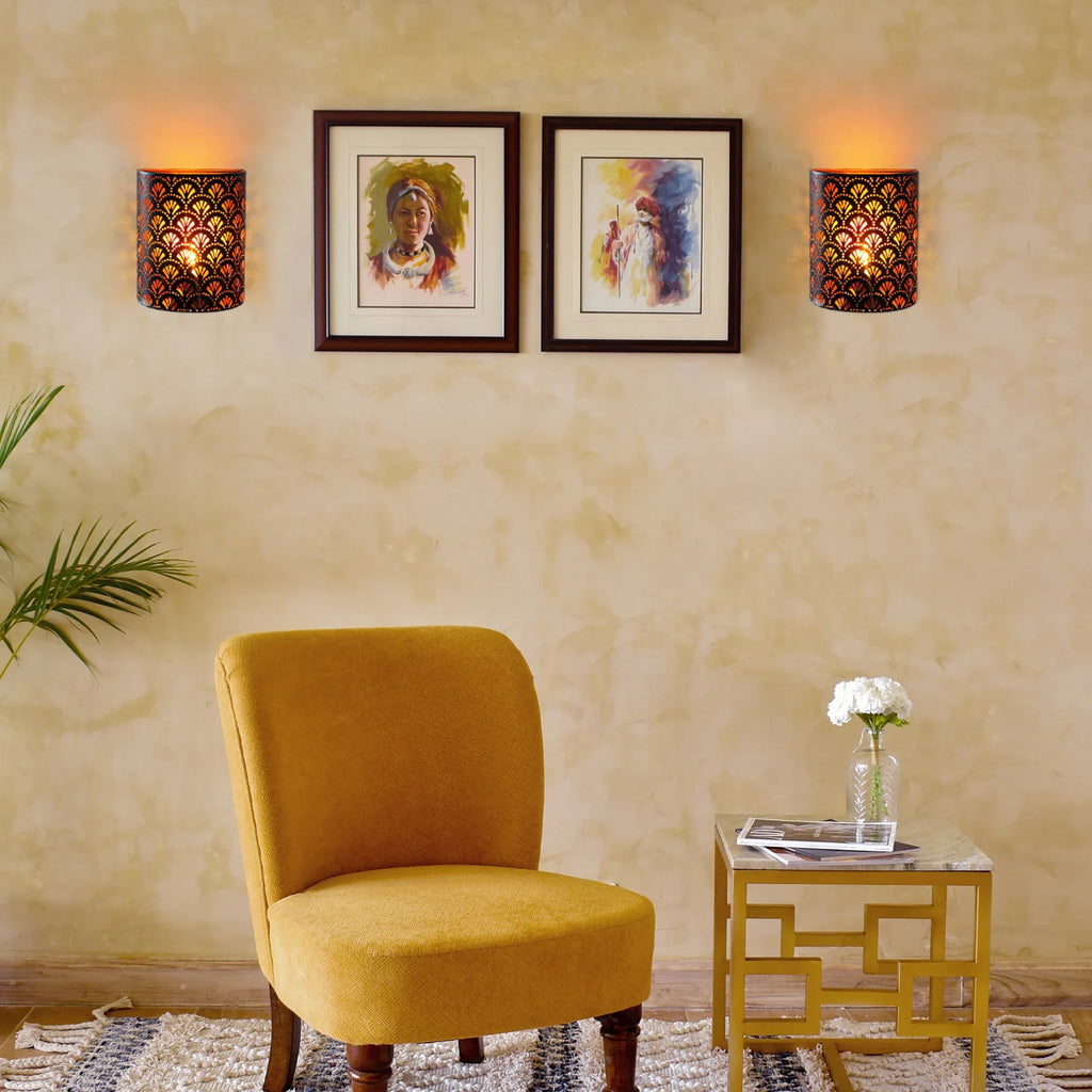 Set of 2-8''H Wall Sconce Lighting Lamps(Flabellum)-4
