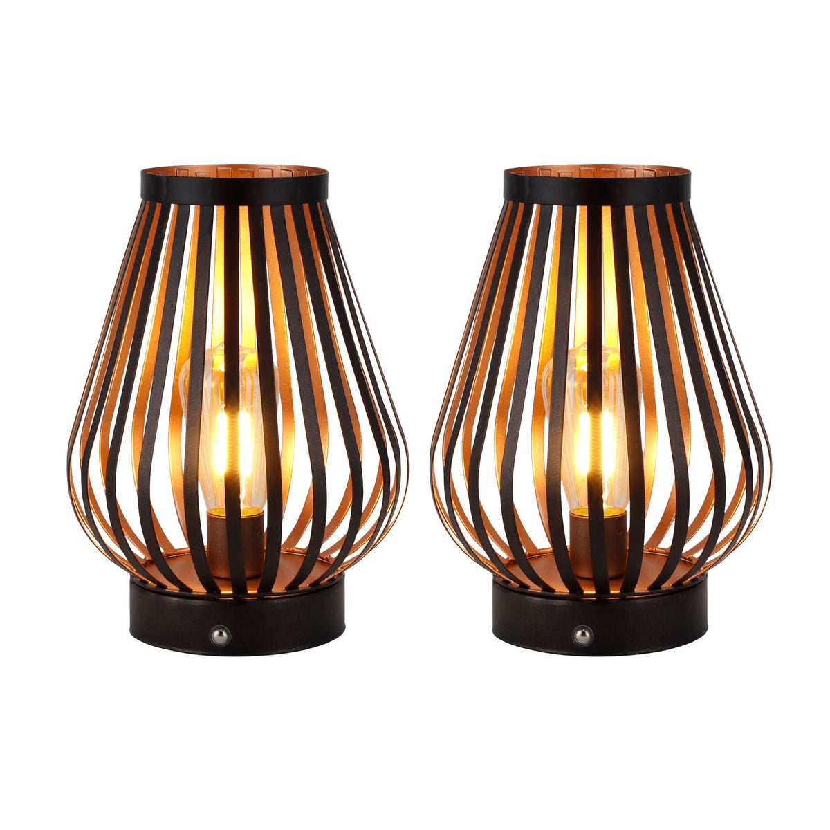 8.5''H Rechargeable Battery Powered Lamp with LED Edison Style Bulb-1