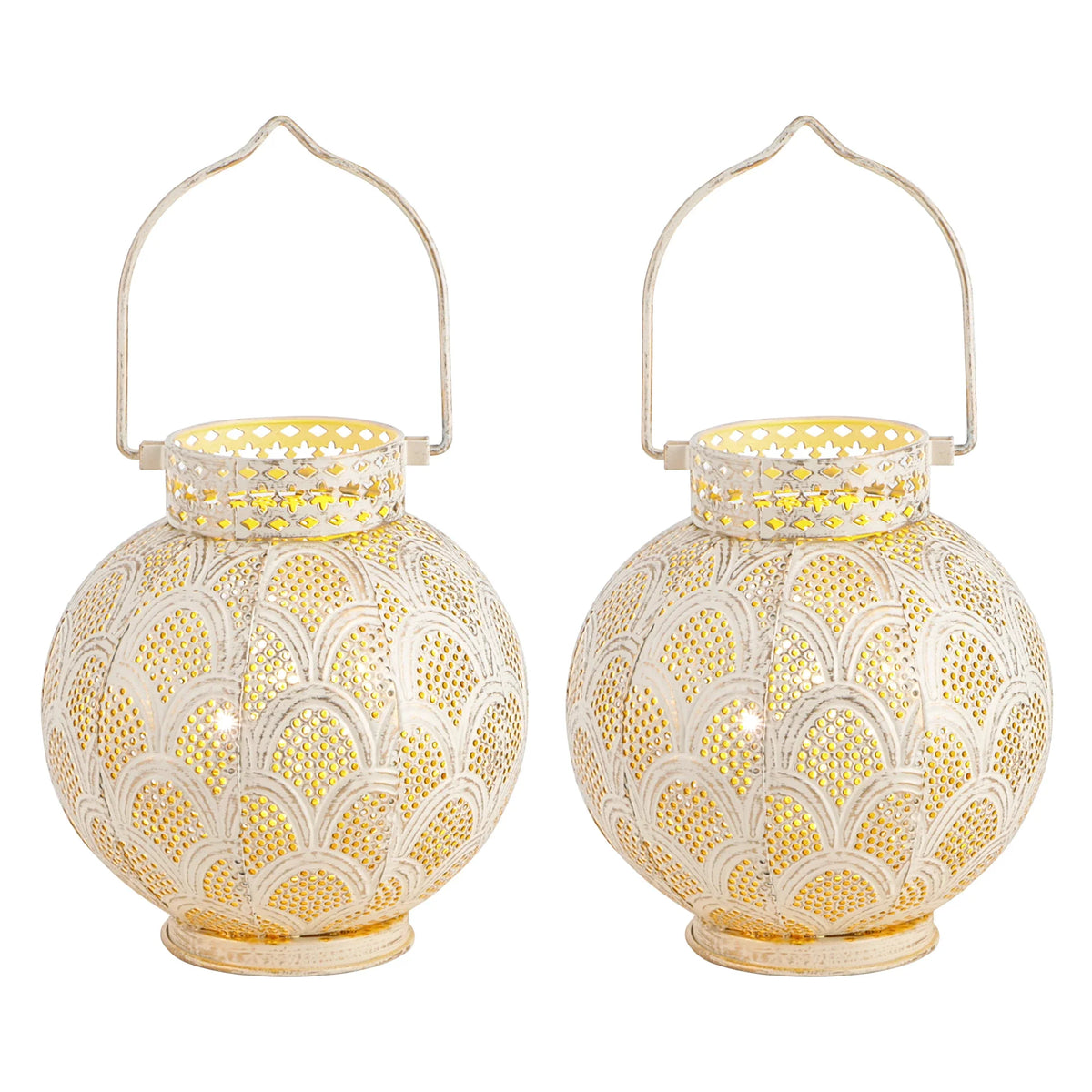 7'' High Battery Powered Cordless Lamp Moroccan Style Metal Table Lamp-2