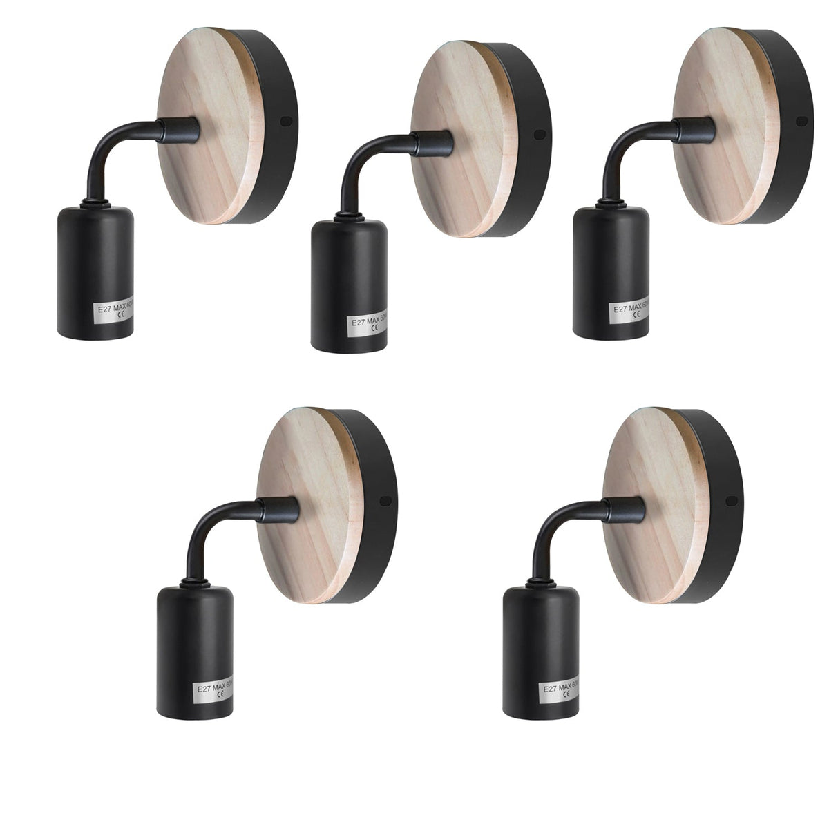 Matt Black Antique brass effect Wired Wall light ~ 5120-10
