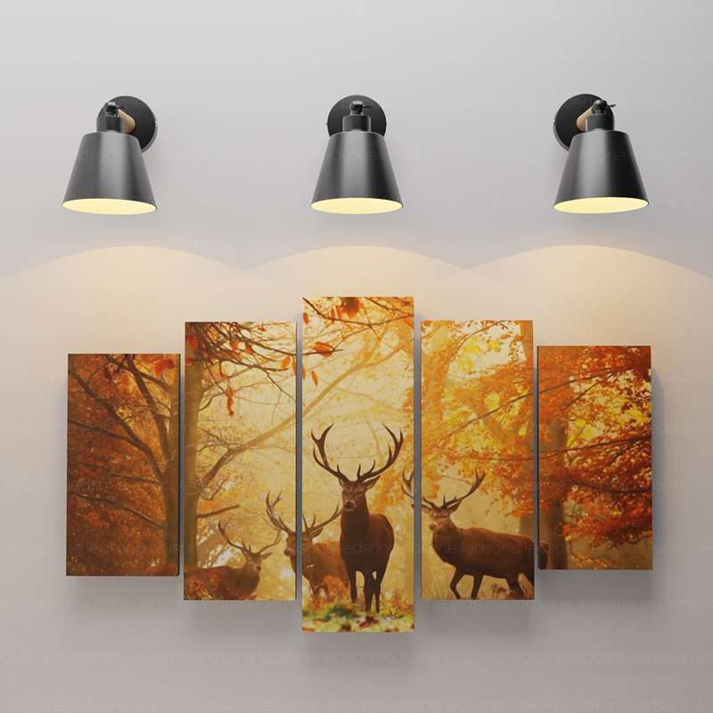 Modern Black Wood Wall Sconce | Rotatable E27 Wall Lamp ~4726-4