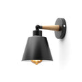 Modern Black Wood Wall Sconce | Rotatable E27 Wall Lamp ~4726-1