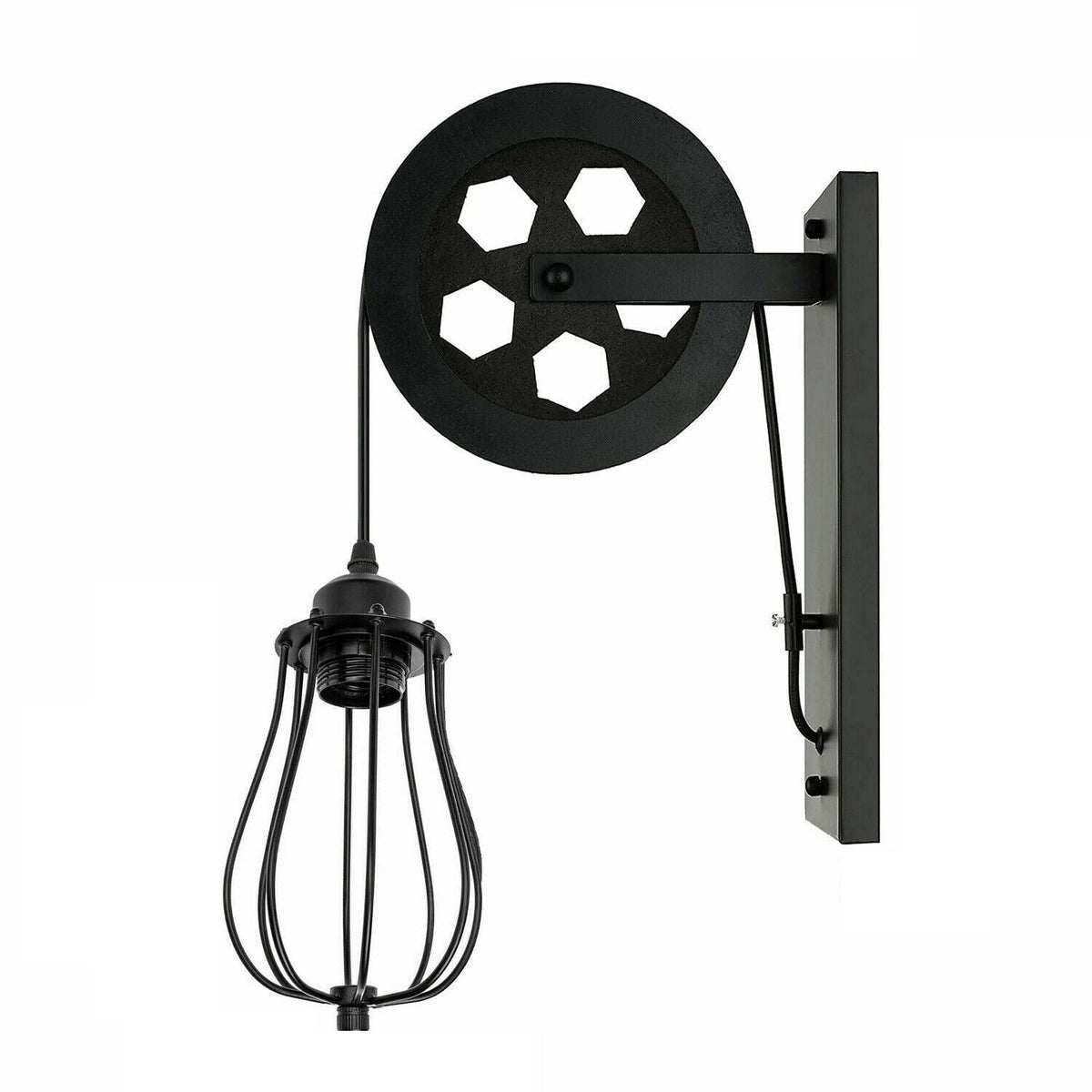 Retro Industrial Pulley Wheel Cage Wall Light E27~1212-6
