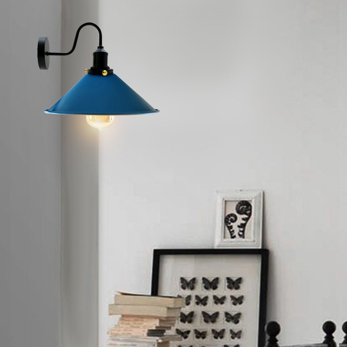 22cm Cone Metal Shade Wall Light Sconce ~3487-7