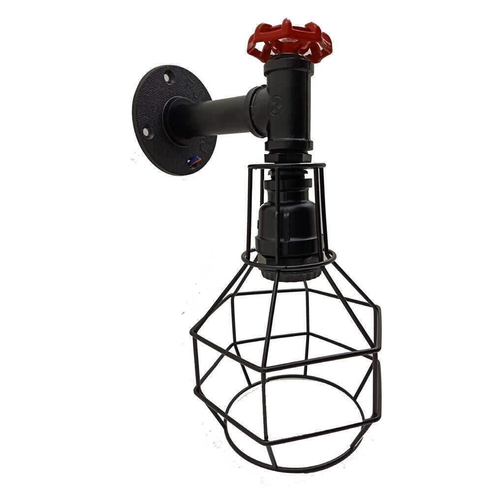 Modern Industrial Retro Vintage Style Pipe Cage Wall Light Wall Lamp Fixture~1118-2