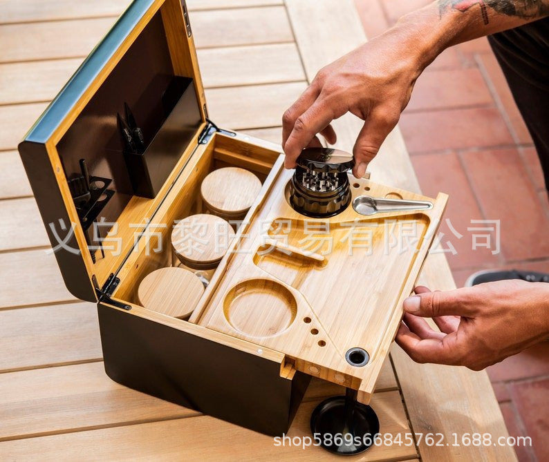 Premium Bamboo Storage Chest with Movable Tray