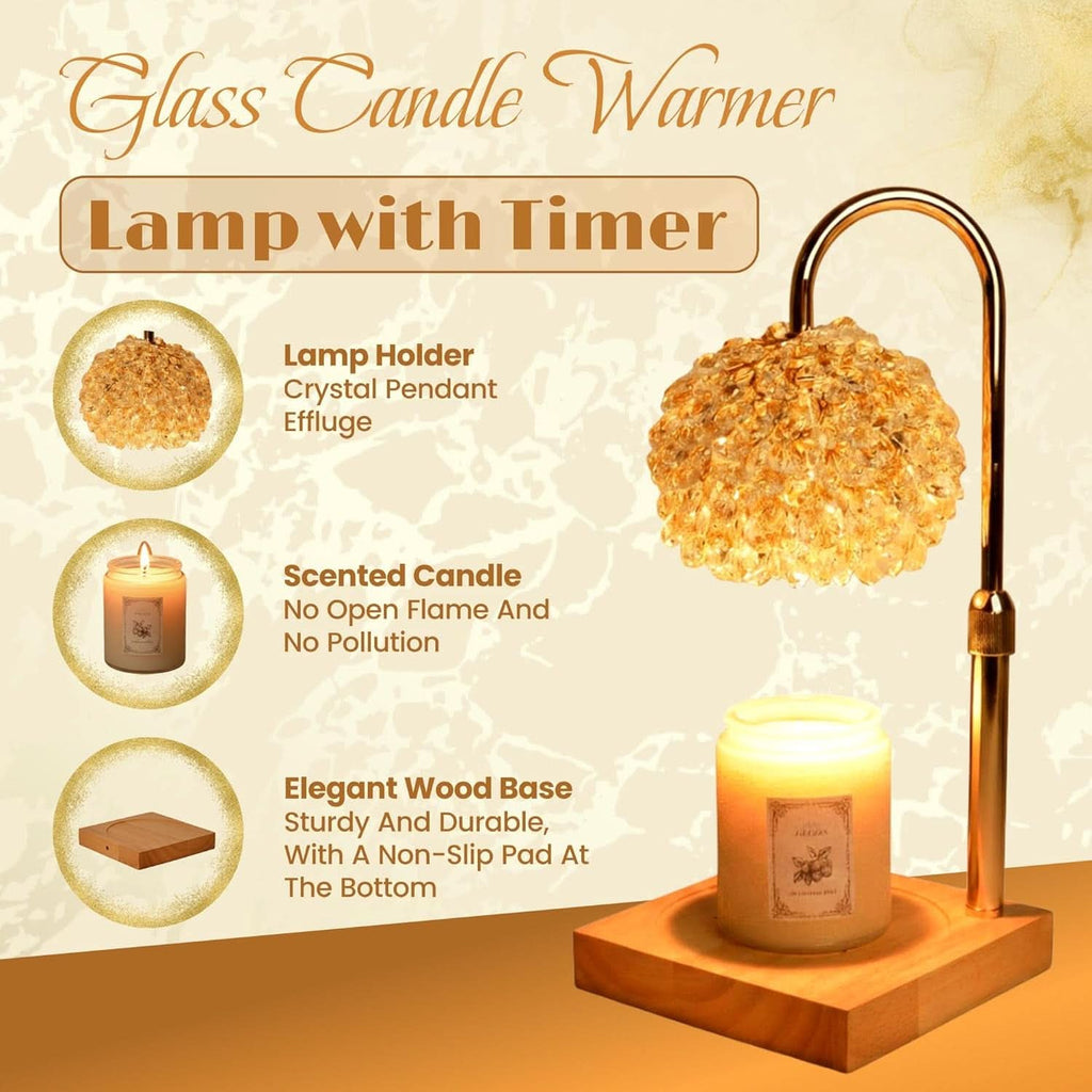 FullyAdjustable Crystal Candle Warmer Lamp With Timer-1