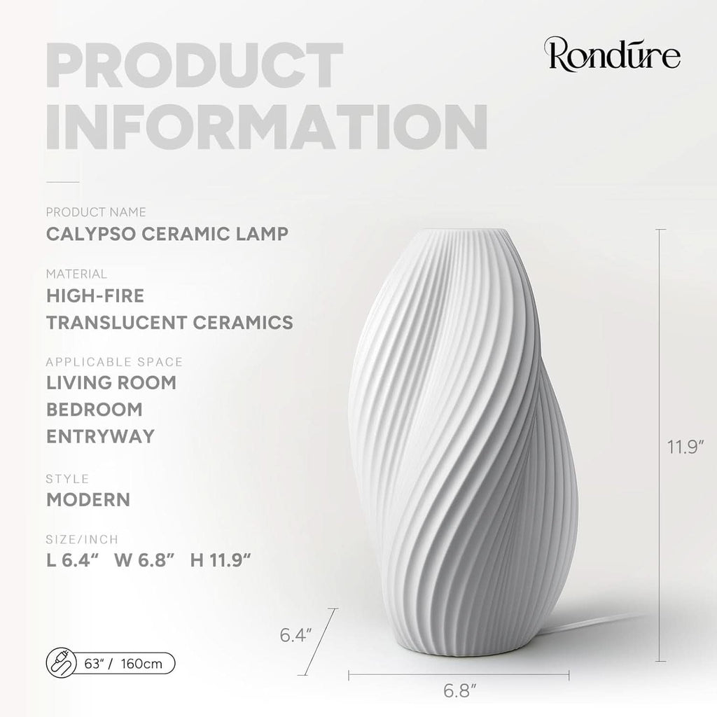 11.9 Inches Translucent Ceramic Table Lamp Dimmable-2