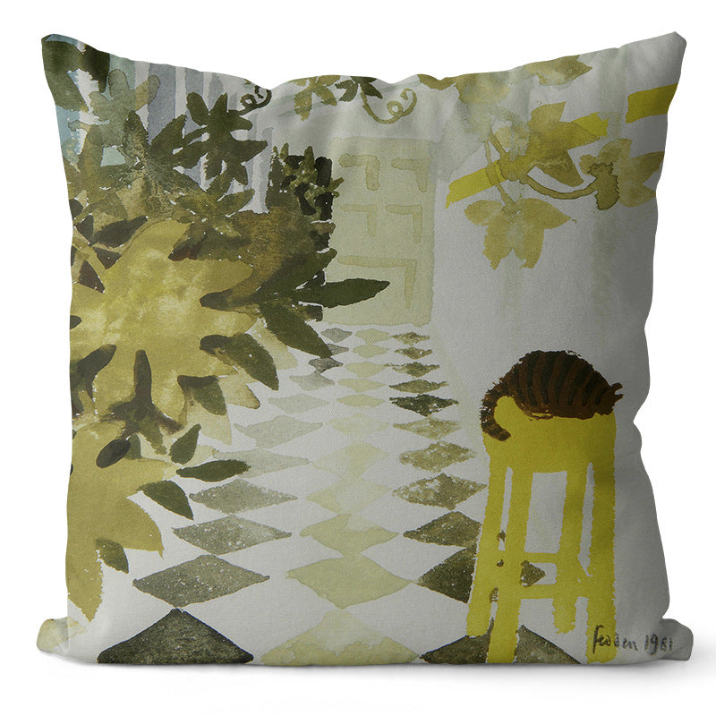Home Art Oil Painting Pillow Cover Decor