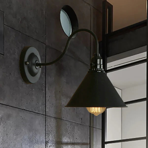 Black Cone Wall Light~2673-4