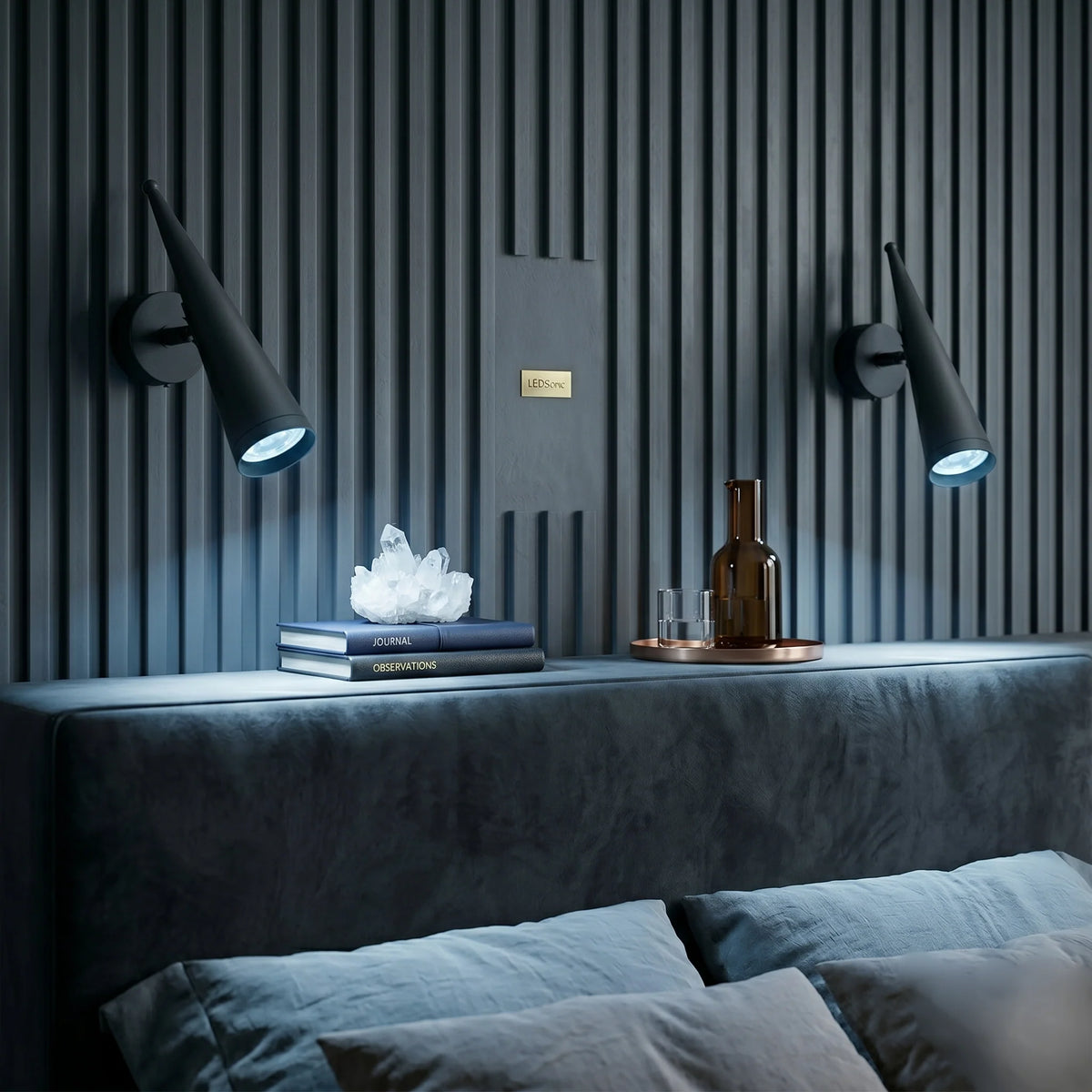 Matte Black Adjustable Cone Wall Light GU10 Spotlight~4598-2