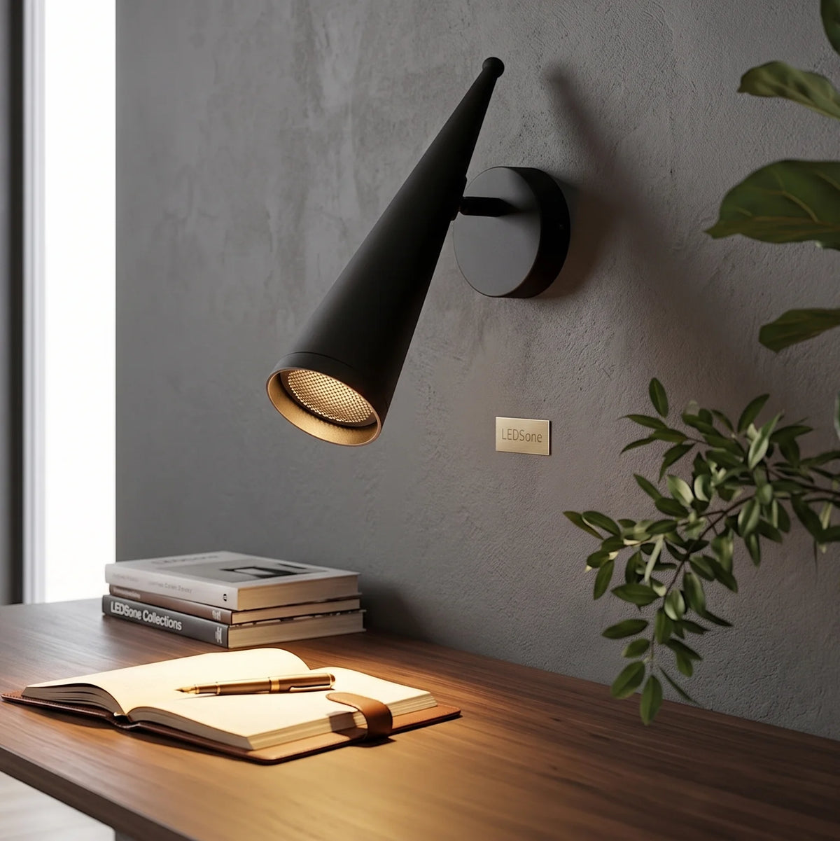Matte Black Adjustable Cone Wall Light GU10 Spotlight~4598-5