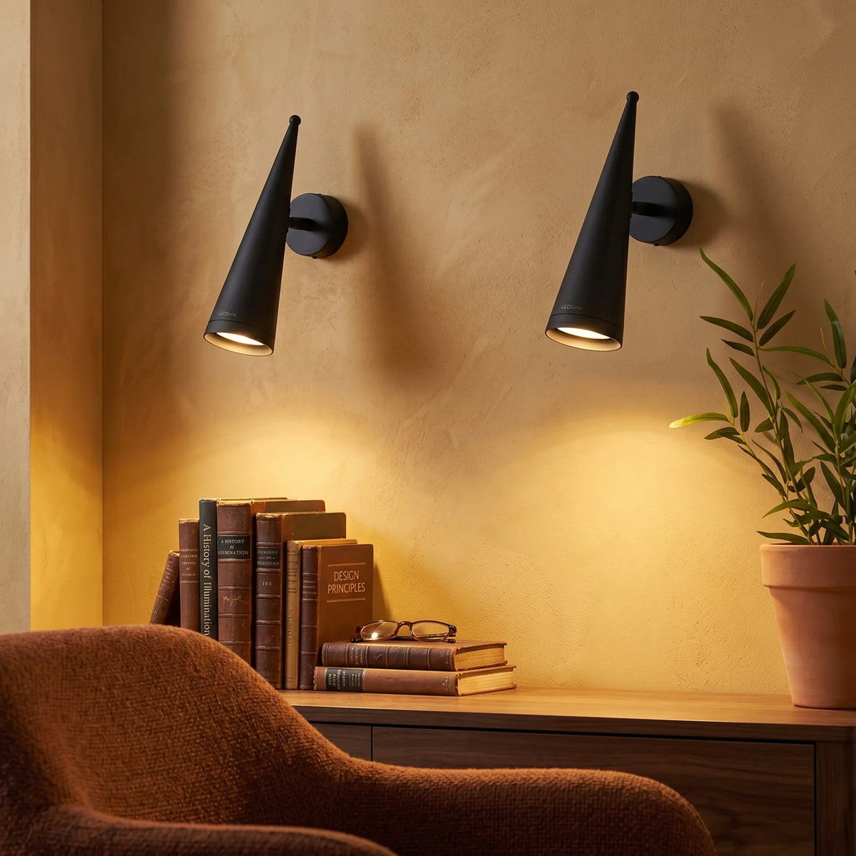Matte Black Adjustable Cone Wall Light GU10 Spotlight~4598-4