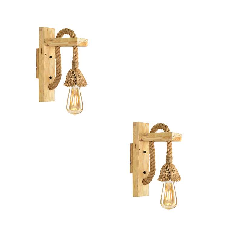 E27 Wooden Rope Wall Lamp Indoor Lighting ~4568-8