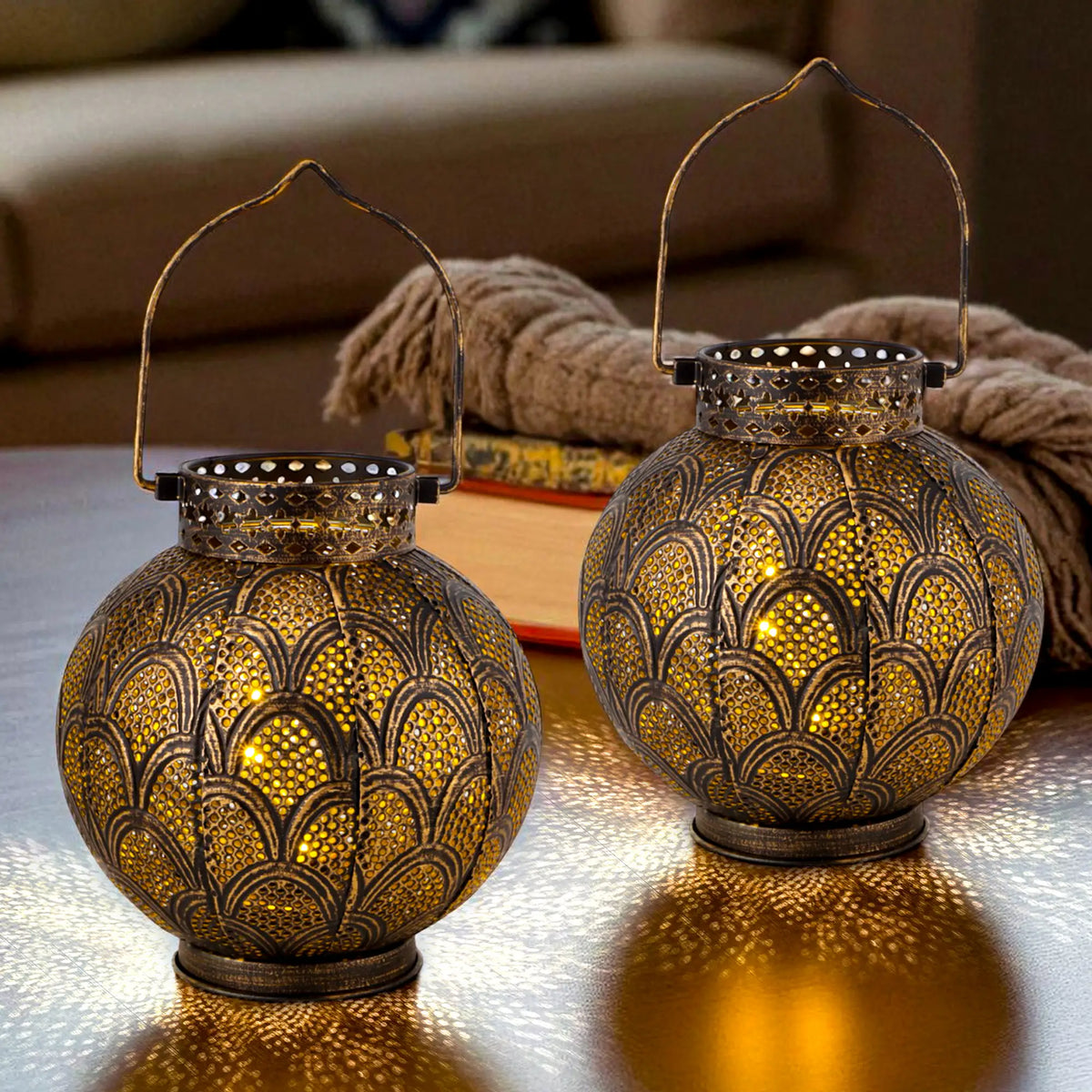 7'' High Battery Powered Cordless Lamp with LED Fairy Lights-6