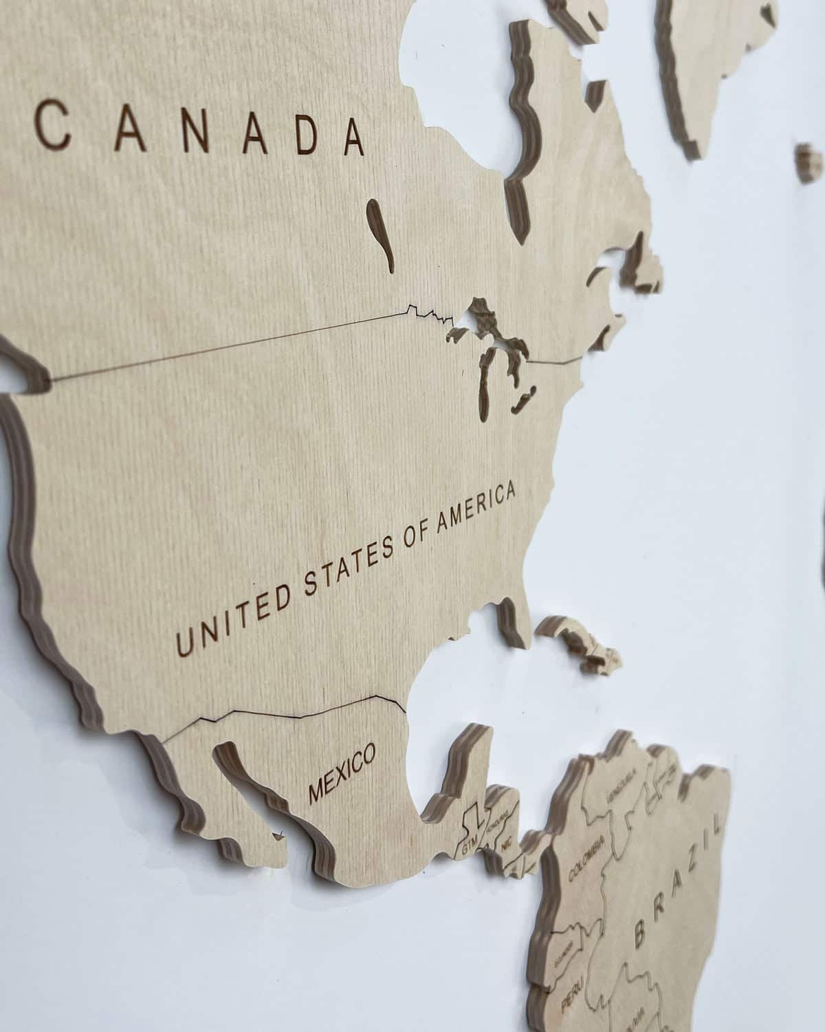 Country Wooden World Map Natural 4