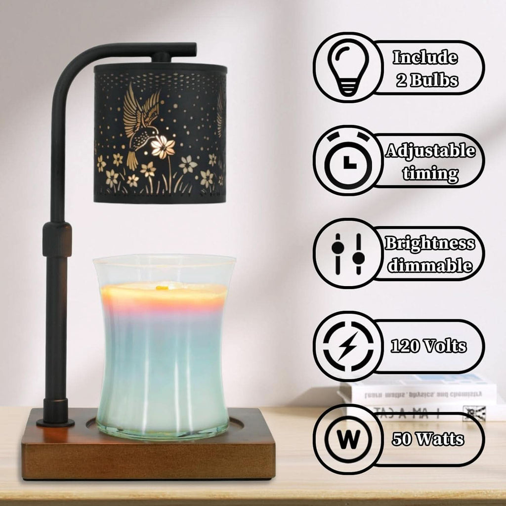 Candle Warmer Lamp Two Bulbs Hummingbird Decorative-3