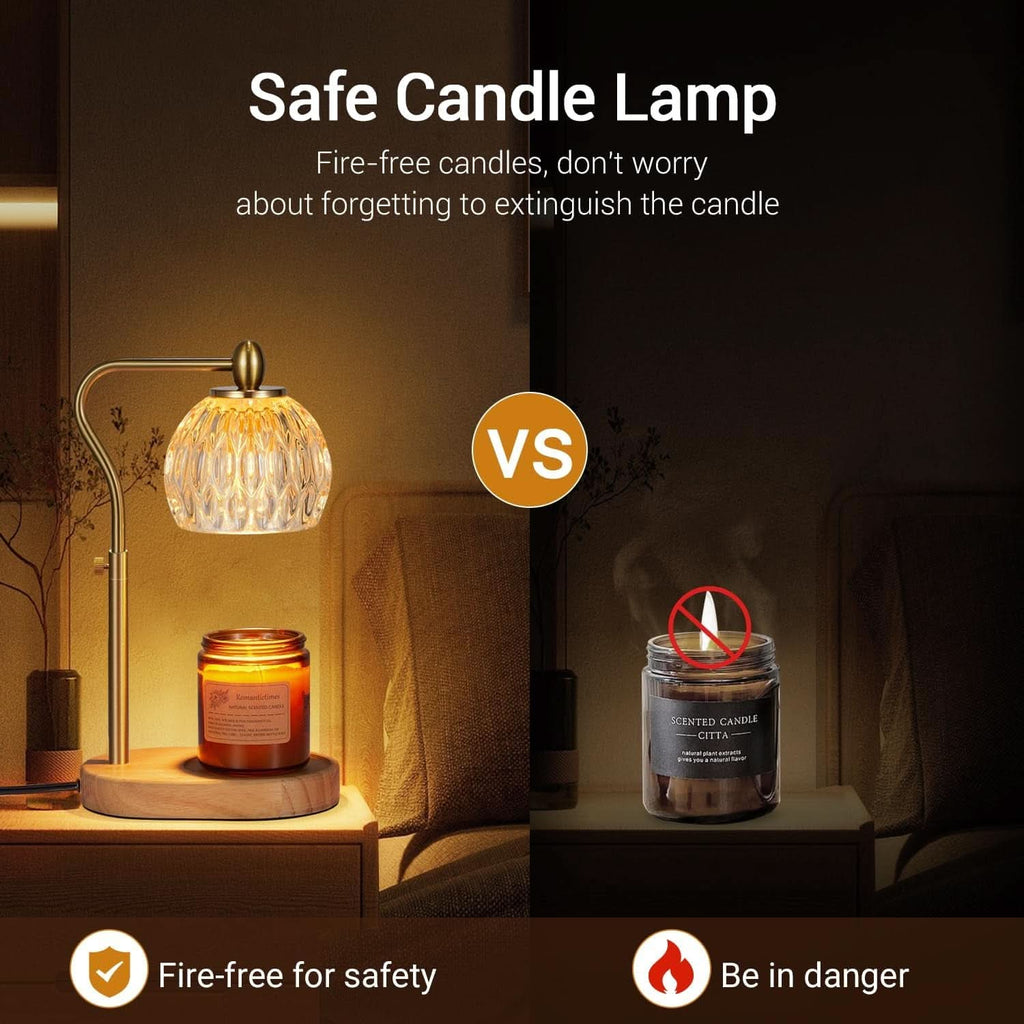 Goldtone Candle Warmer Lamp With Programmable Timer-3