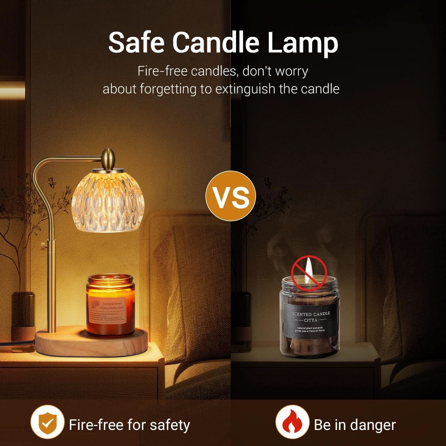 Goldtone Candle Warmer Lamp With Programmable Timer-3