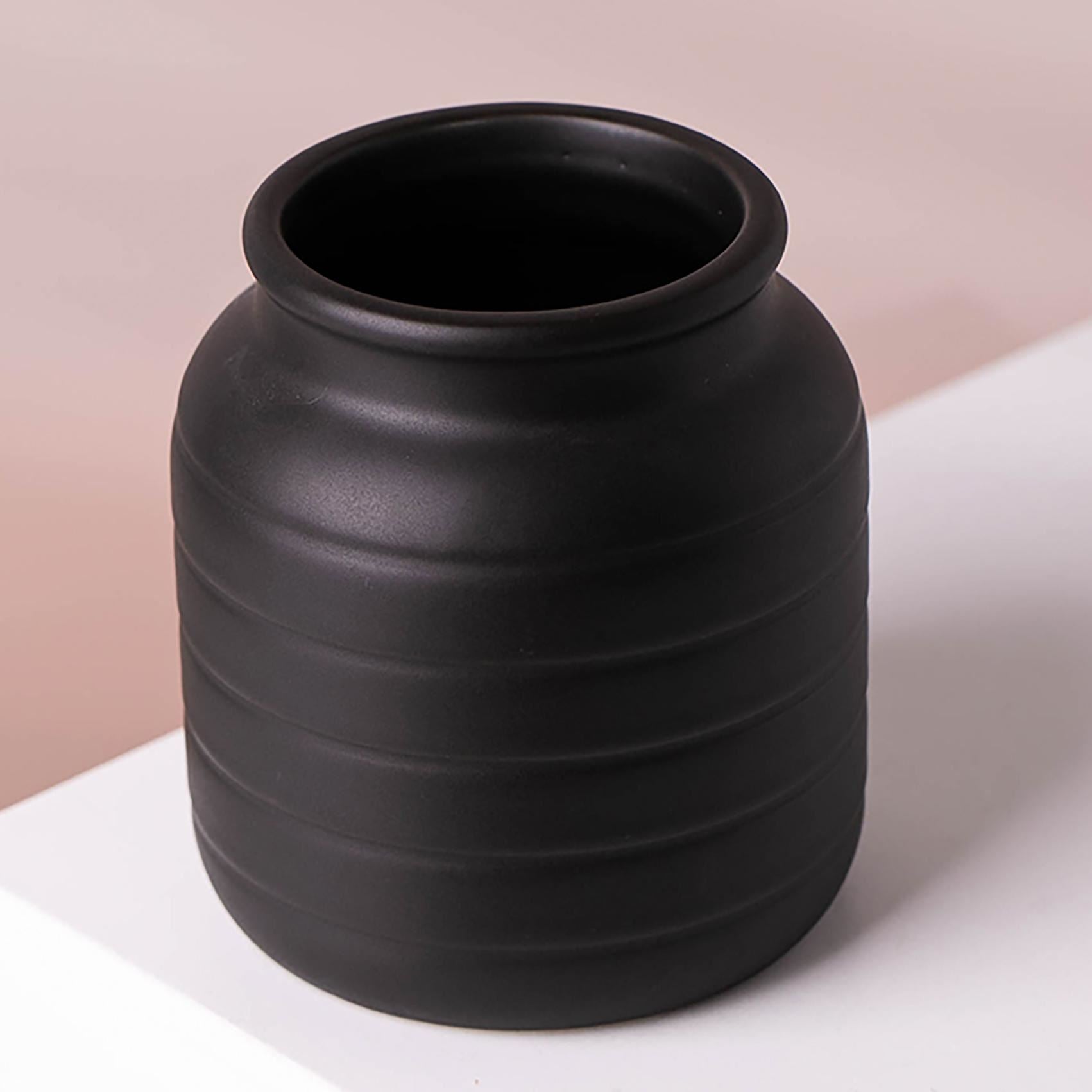 Black Vase Planter 13 x 13 x 14cm-3