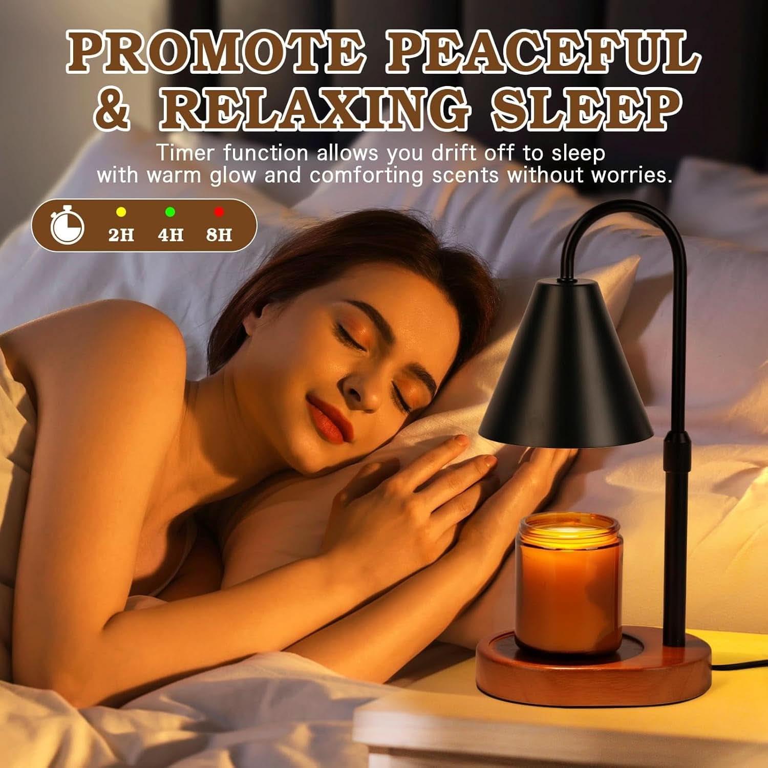 Black Candle Warmer Lamp Featuring Programmable Timer-4
