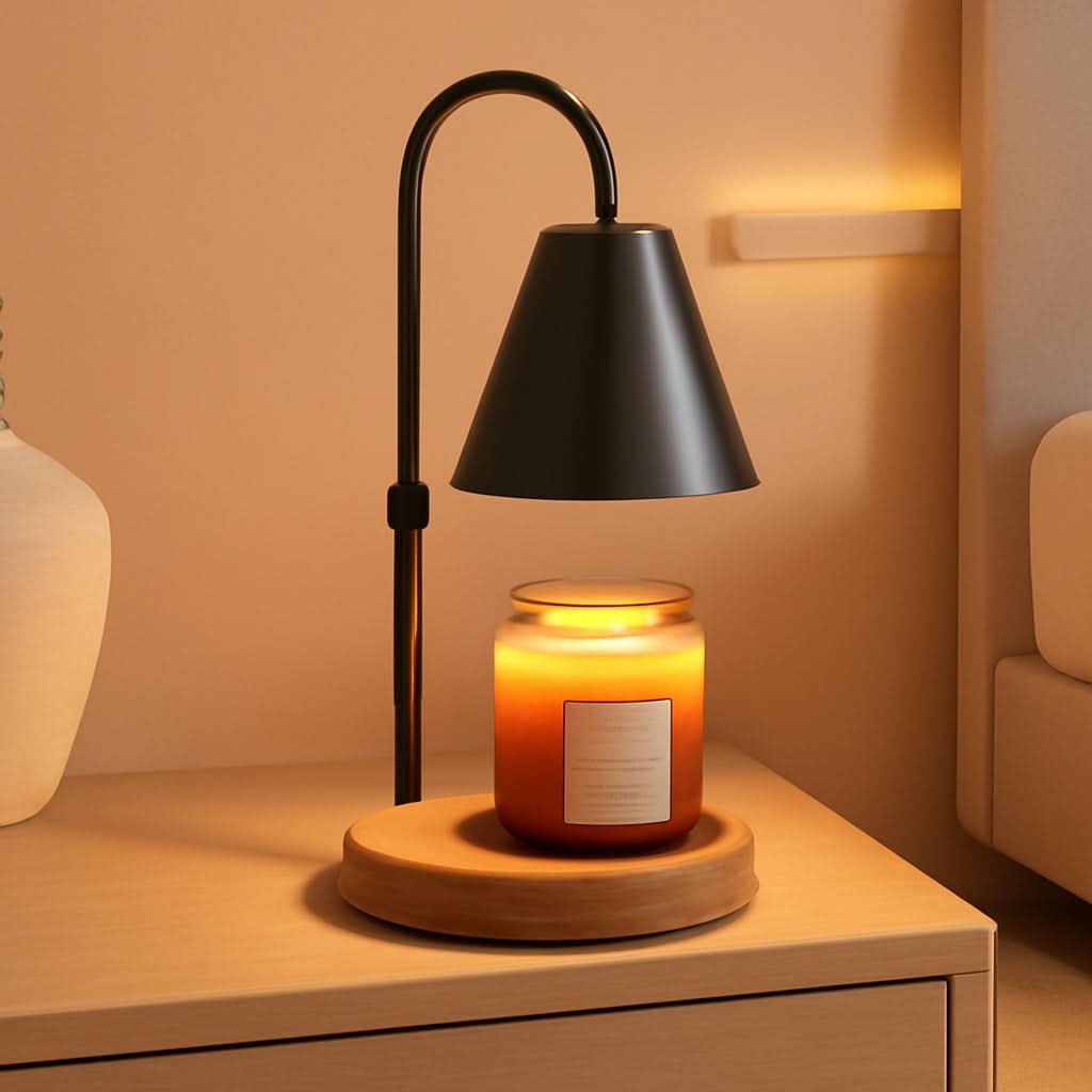 Black Candle Warmer Lamp Featuring Programmable Timer-0