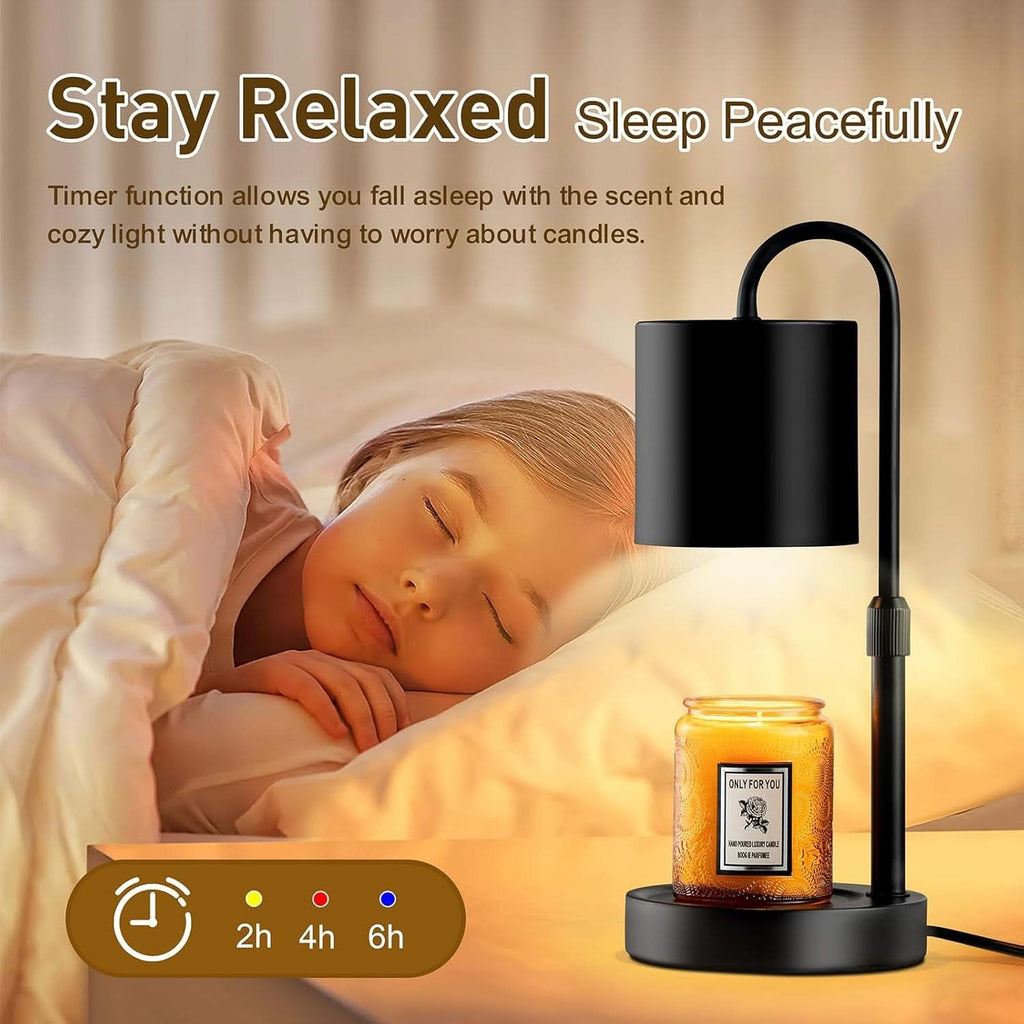 Dimmable Candle Warmer Lamp With Timer Control Black-3