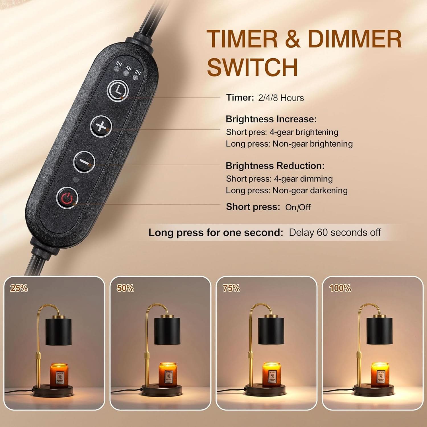 Candle Warmer Lamp With Programmable Timer Dimming-2