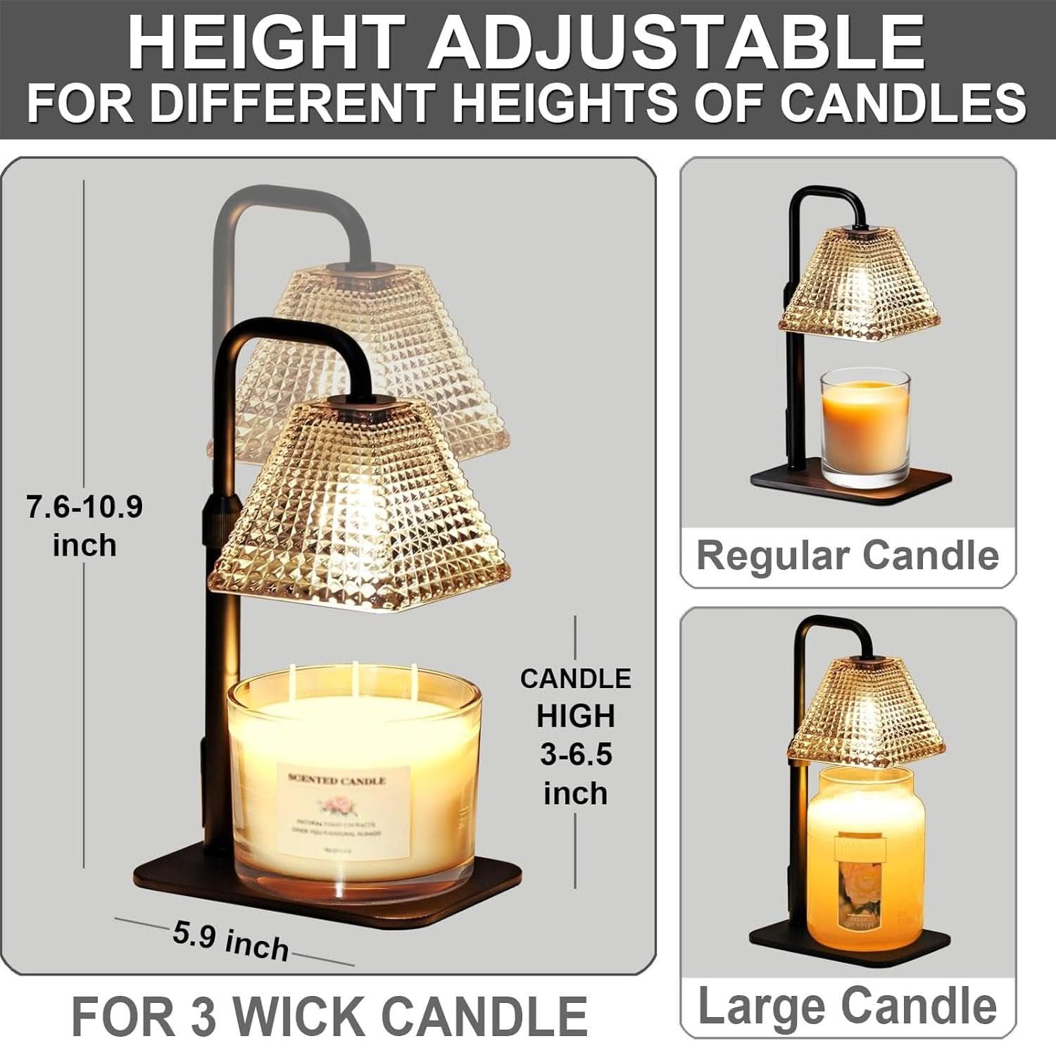 Candle Warmer Lamp Black With Programmable Dimming-2