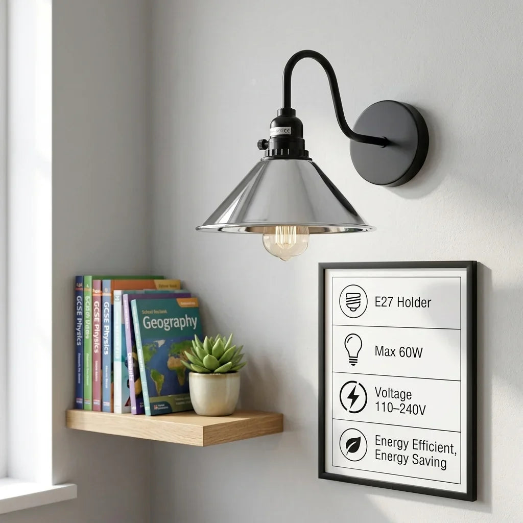 Wall Light with Integrated Rotary Switch E27 ~2515-2