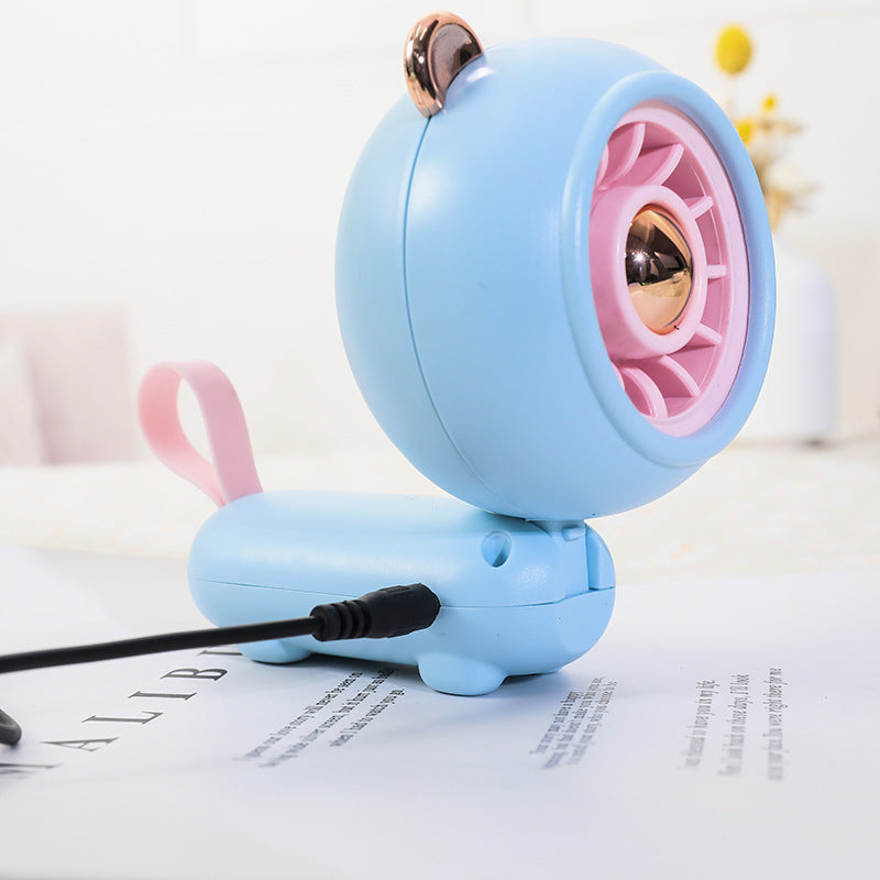 Portable Cartoon USB Rechargeable Handheld Fan
