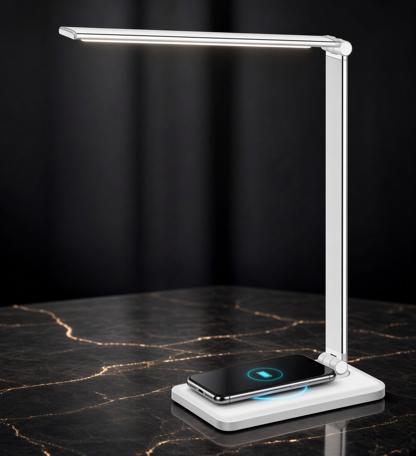 FlexCharge — Foldable LED Desk Lamp with Wireless Charger