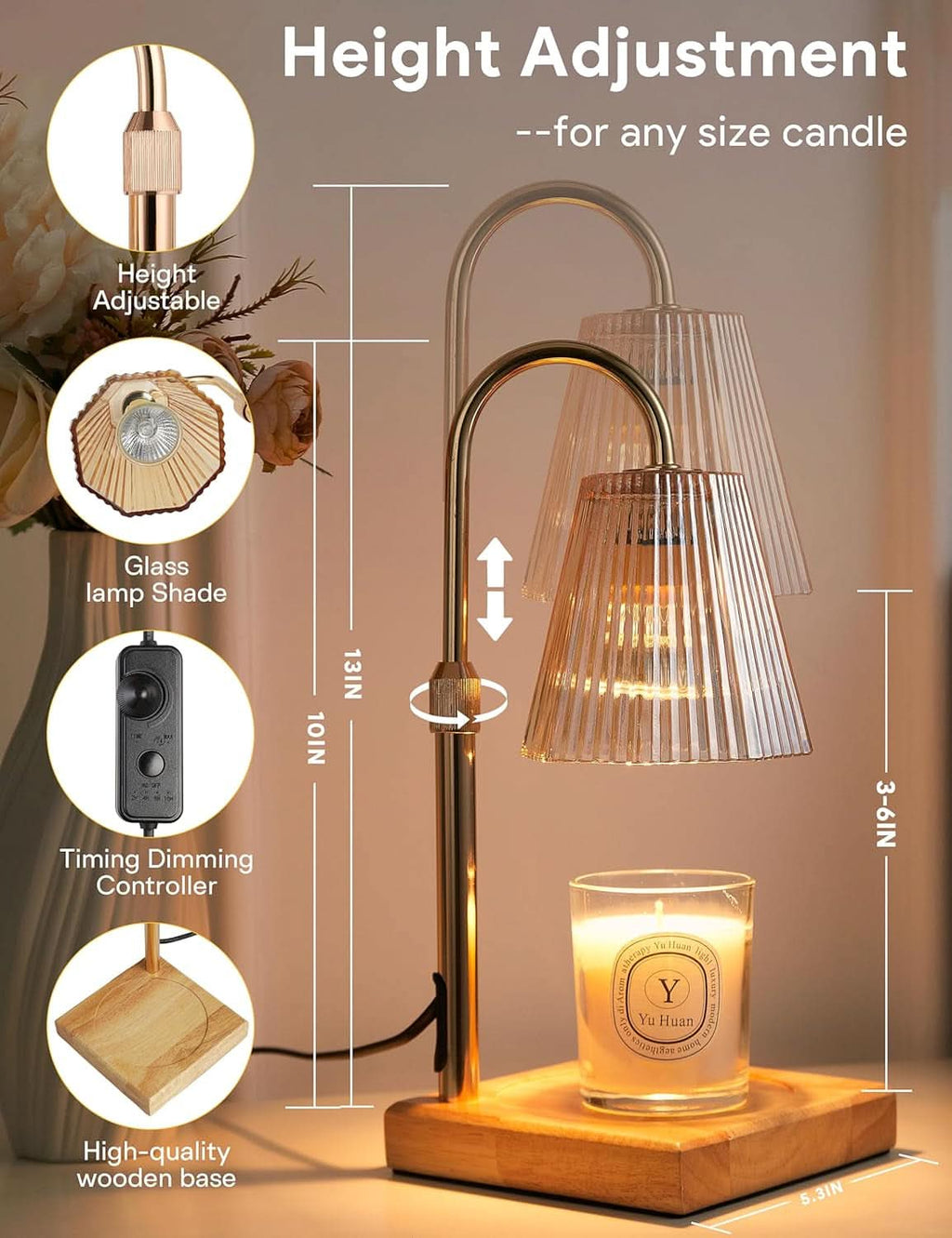 Candle Warmer Lamp With Timer Dimmable Functionality-4