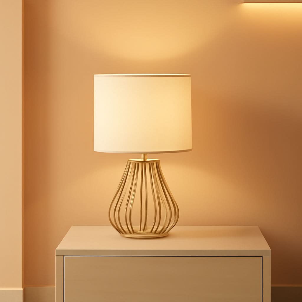 Aureate Table Lamp Featuring Luxurious Linen Shade-0
