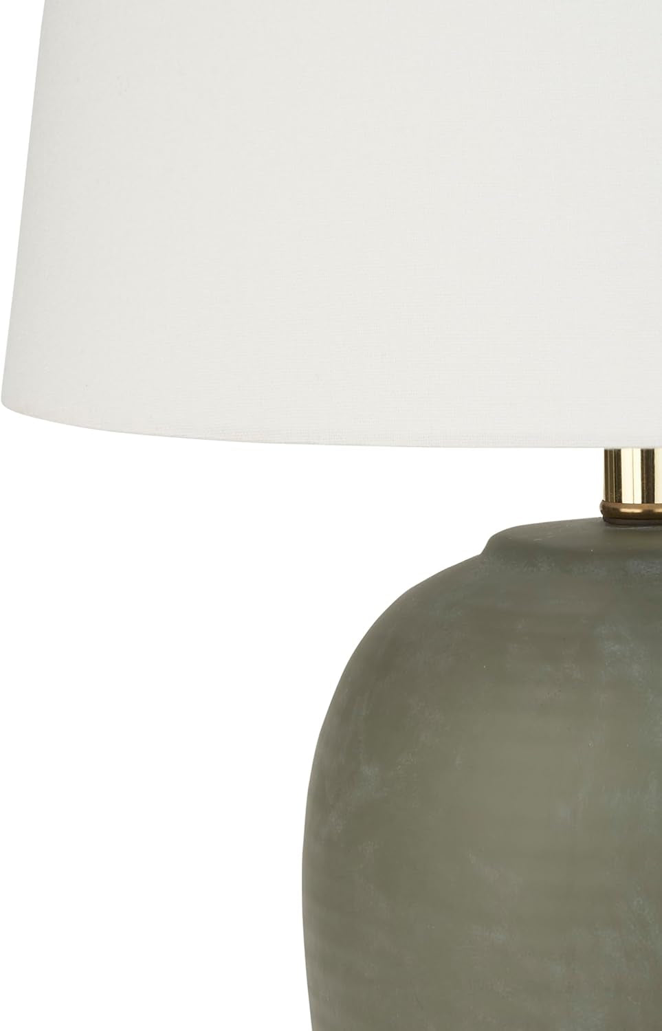 Olive Green Enamelled Ceramic Midcentury Table Lamp-4
