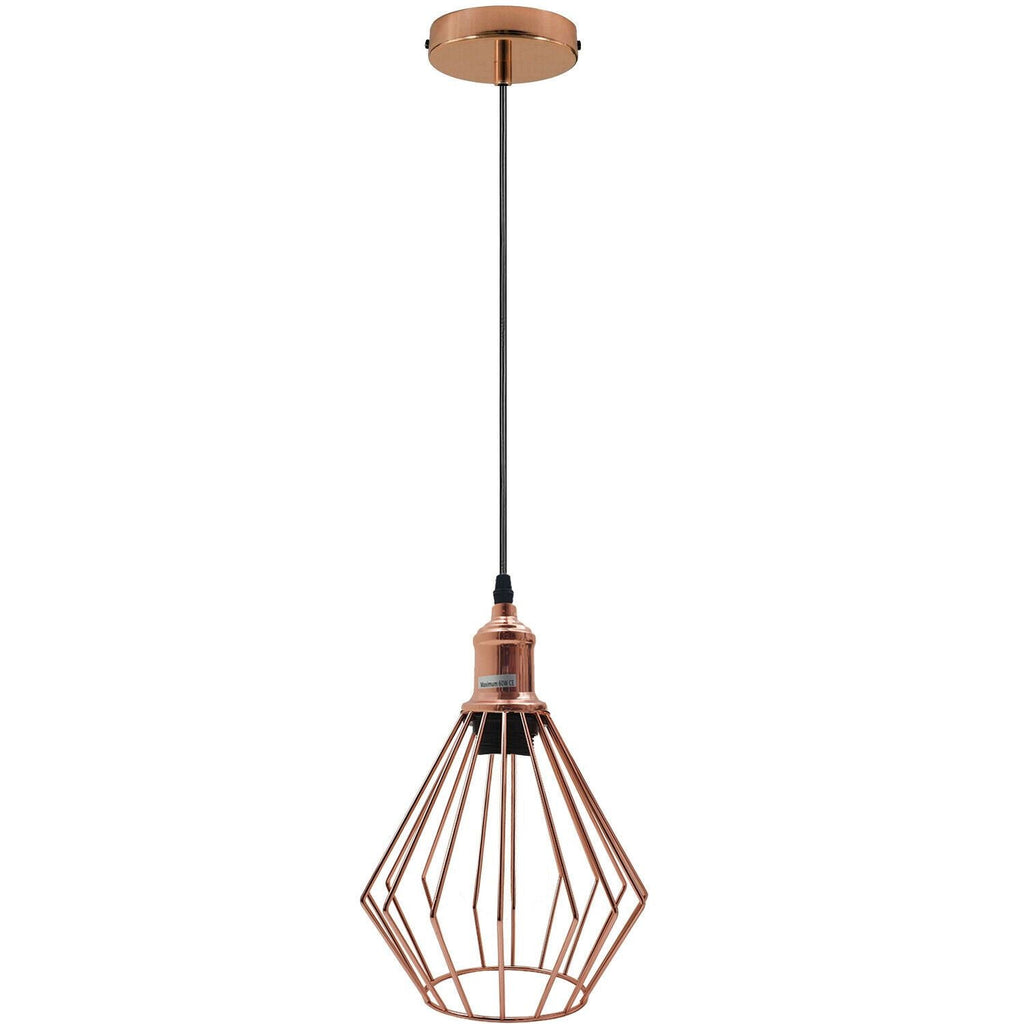 Metal Diamond Cage Ceiling Pendant Light Modern Hanging Lamps~1357-4