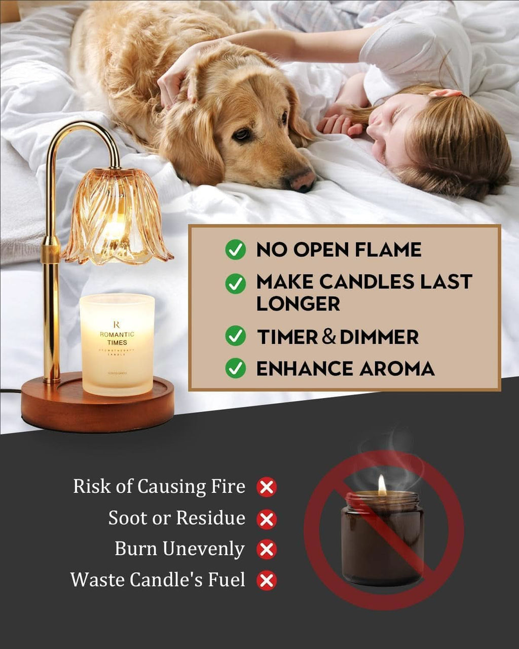 Handcrafted Goldplated Candle Warmer Lamp With Timer-3