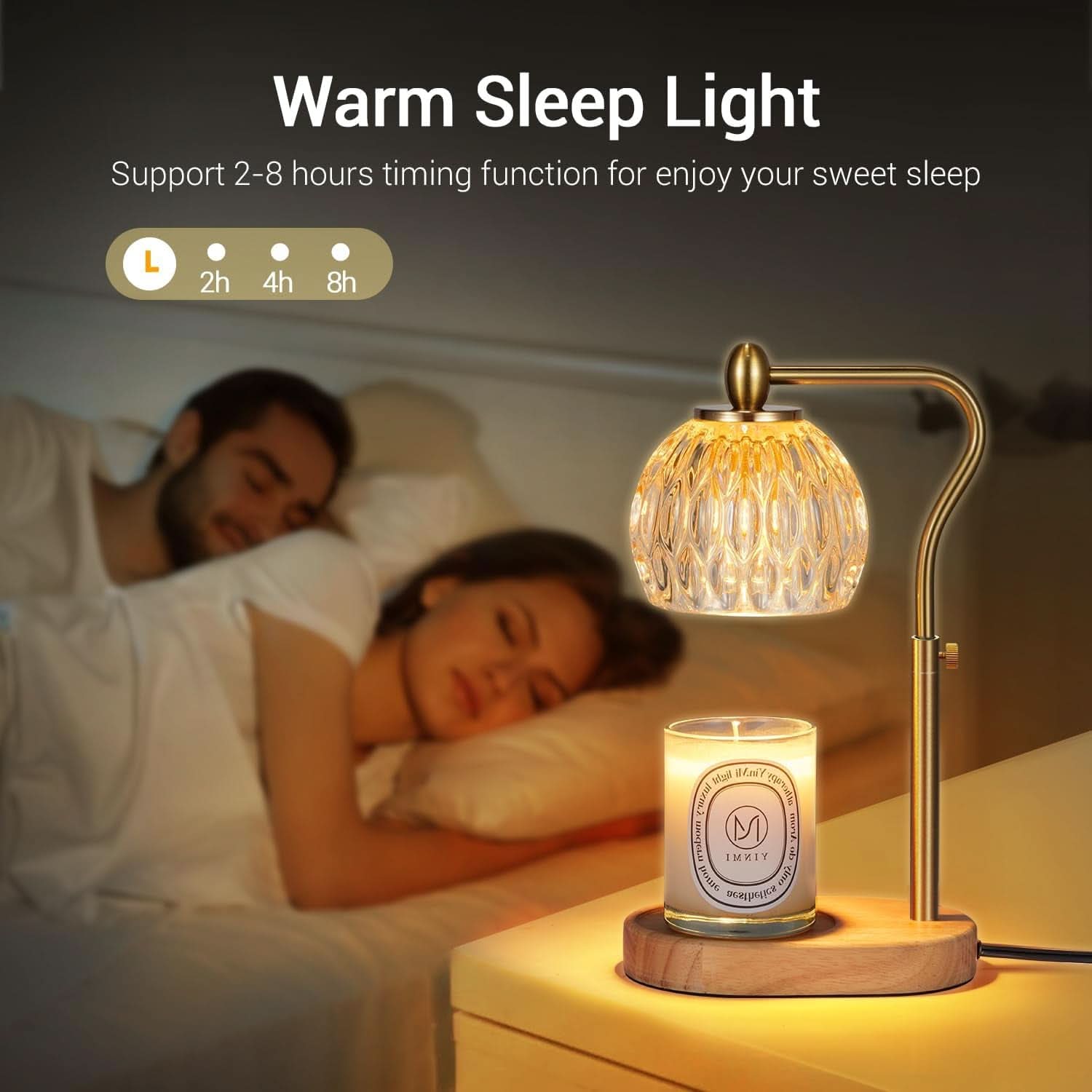 Goldtone Candle Warmer Lamp With Programmable Timer-4