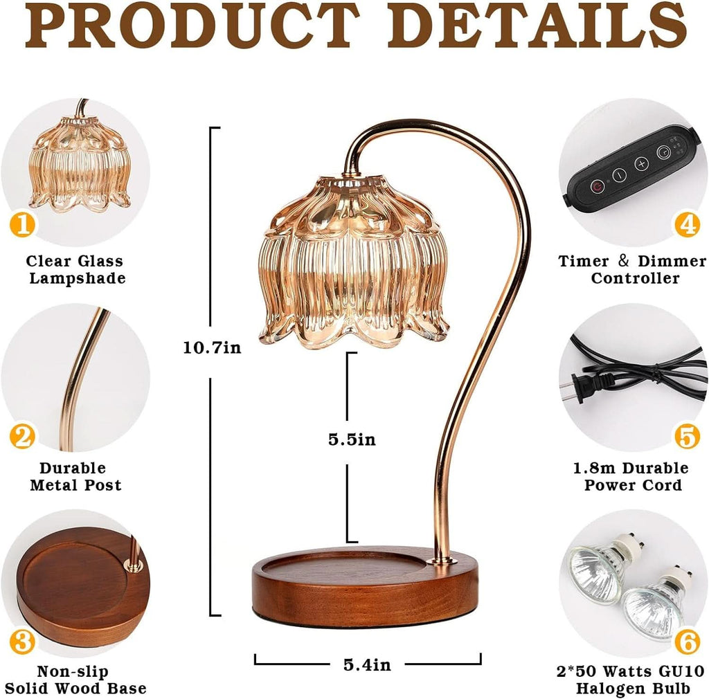 Lotus WaxMelt Warmer Lamp With ProgrammableTimerDimmable-3