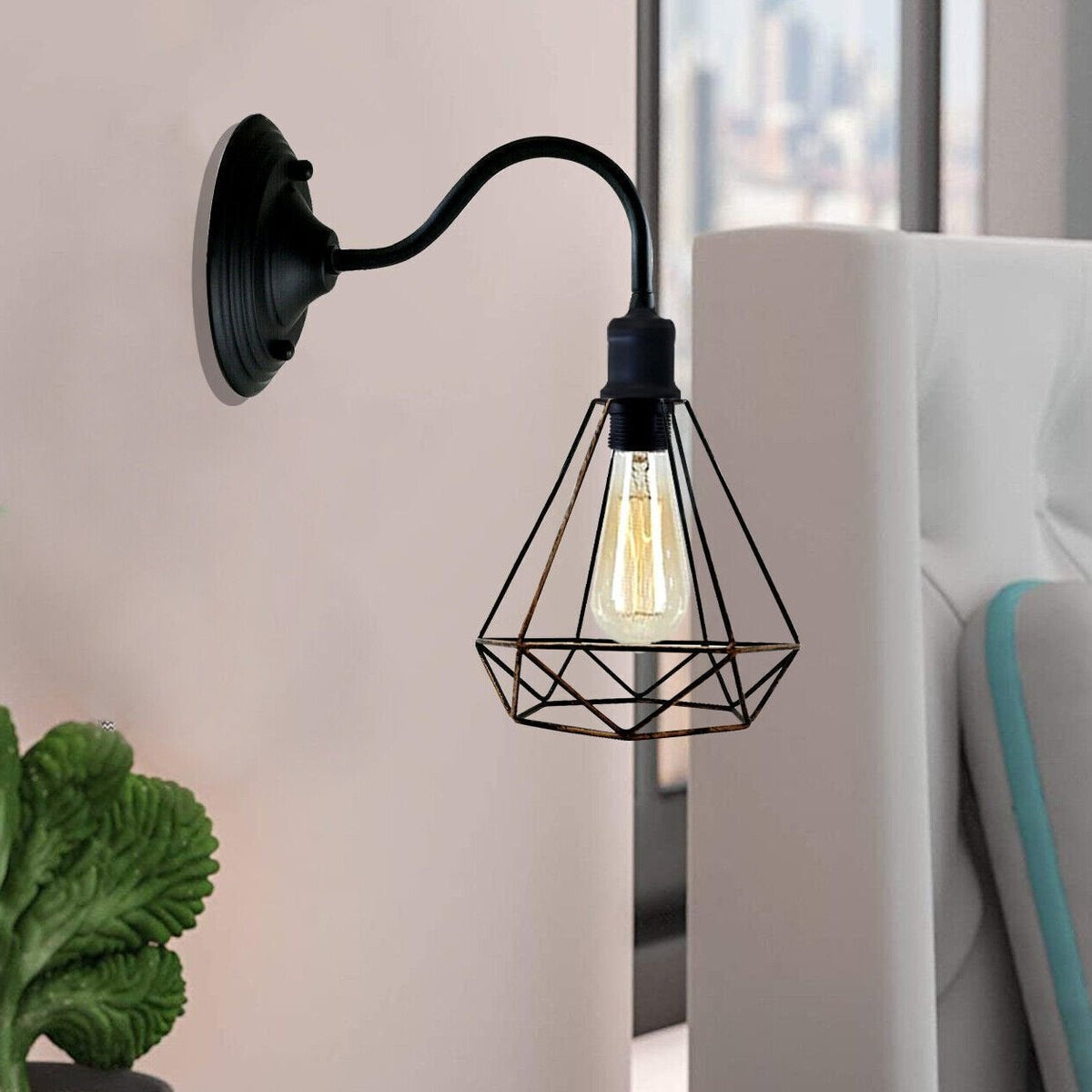 Modern Industrial  Vintage Indoor Brushed Copper colour Wall Light Lamp Fitting Fixture E27 Holder UK~3674-0