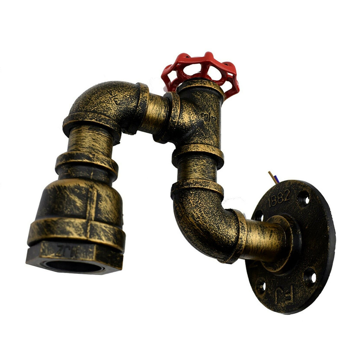 Industrial Water Pipe Wall Light Retro Steampunk E27 Sconce~2173-5